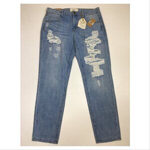NWT RACHEL ROY Nirvana Wash BOYFRIEND Destructed Distressed 5 Pocket Jeans